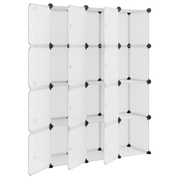 vidaXL hoiustamiskuubik 12 kuubiku ja ustega, l&auml;bipaistev PP