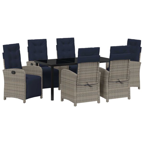 vidaXL Aia s&ouml;&ouml;gilaudade komplekt padjaga 7 pcs Hall pol&uuml;rotang