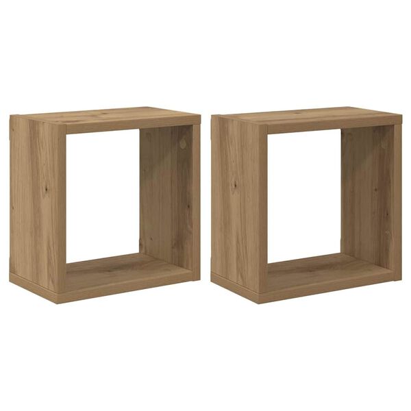 vidaXL Seinakarbid riiuliga 2 pcs Käsitööpuu 26 x 15 x 26 cm Tehispuit