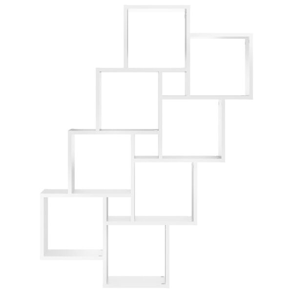 vidaXL kuubikukujuline seinariiul, valge, 90x15x119 cm, puitlaastplaat