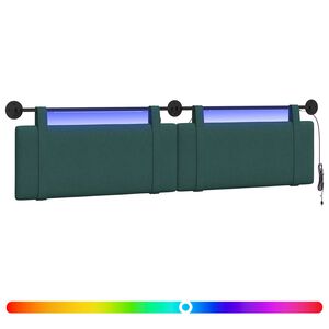 vidaXL Rippuv voodipeats LED-valgustusega Tumeroheline kangas