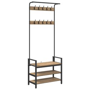 vidaXL Riidepuu riiuliga K&auml;sit&ouml;&ouml;puu 75 x 34 x 184 cm Tehispuit