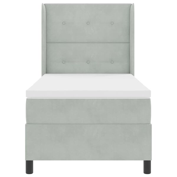 vidaXL Karbi vedrumadrats madratsiga peaga Helehall 90 x 190 cm Samet