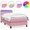 vidaXL kontinentaalvoodi madrats ja LED Roosa 120x220 cm samet