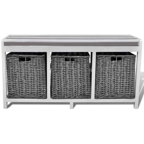 Valge hoiu- ja esikupink pehmenduse ja 3 korviga