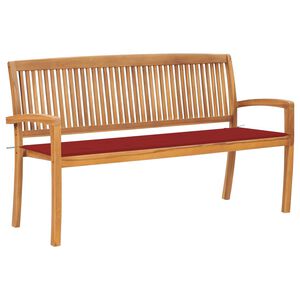 vidaXL virnastatav aiapink padjaga, 159 cm, toekas tiikpuu