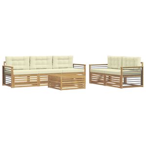 vidaXL V&auml;li diivanikomplekt 6 pcs Valge ja kreemjas