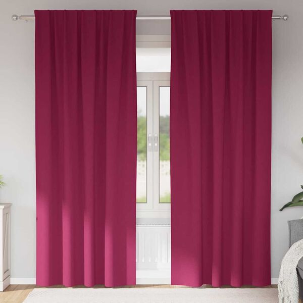 vidaXL Kardinad rõngastega 2 pcs Veinpunane 225 x 140 cm Polüester