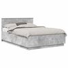vidaXL Voodi raam peaga Betoonhall 160 x 200 cm Tehispuit