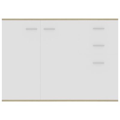vidaXL puhvetkapp, valge ja Sonoma tamm, 105x30x75 cm puitlaastplaat