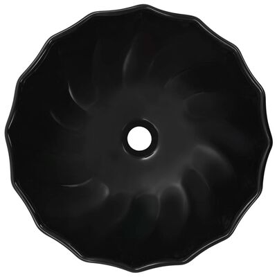 vidaXL valamu, 46 x 17 cm, keraamiline, must