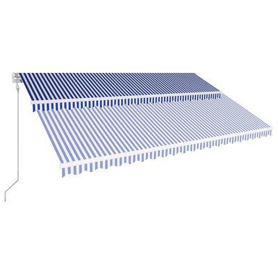 vidaXL automaatselt sissetõmmatav varikatus 500x300 cm sinine ja valge