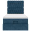 vidaXL Ottomani voodiraam madratsitega, tumesinine, 90x200 cm, samet