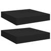 vidaXL seinariiulid, 2 tk, must, 23 x 23,5 x 3,8 cm MDF