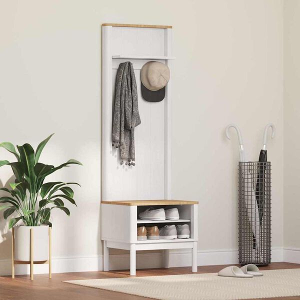 vidaXL Esiku kapp FLORO Valge 50 x 40 x 158 cm Kindel m&auml;nnipuidust