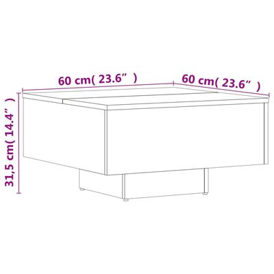 vidaXL kohvilaud, kõrgläikega valge, 60 x 60 x 31,5 cm, puitlaastplaat