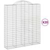 vidaXL kaarjad gabioonkorvid 20 tk 200 x 50 x 220/240 cm tsingitud rauast