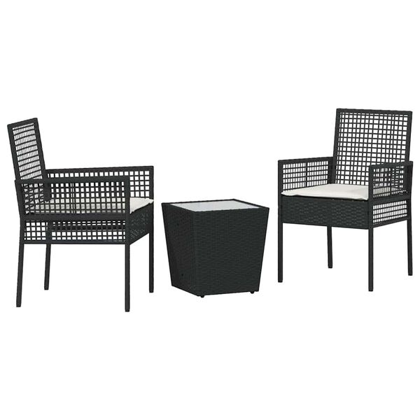 vidaXL Aia Bistroo Komplekt 3 pcs Must Polürooster