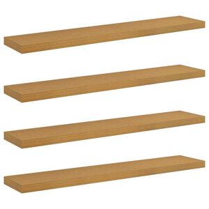 vidaXL Seinariiul ladustamisega 4 pcs Beež 120 x 23,5 x 4 cm Tehispuit