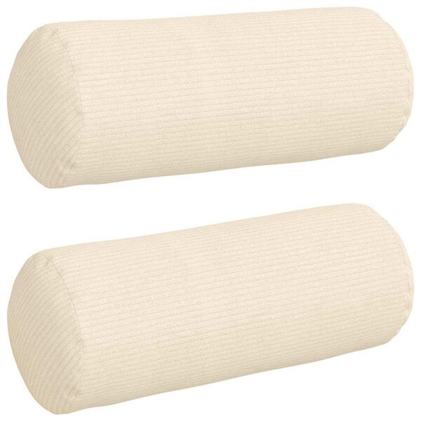 vidaXL Padjad 2 pcs cream &Oslash; 15 x 40 cm Korter kangas