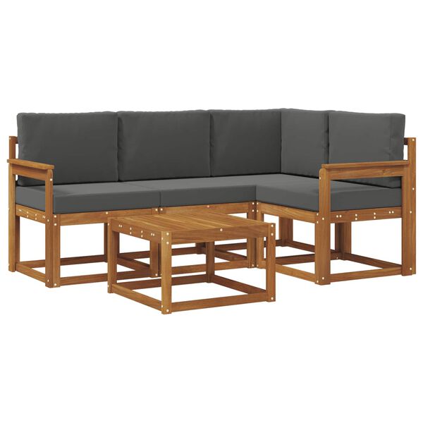 vidaXL V&auml;li diivanikomplekt padjaga 5 pcs Looduslik ja antriit