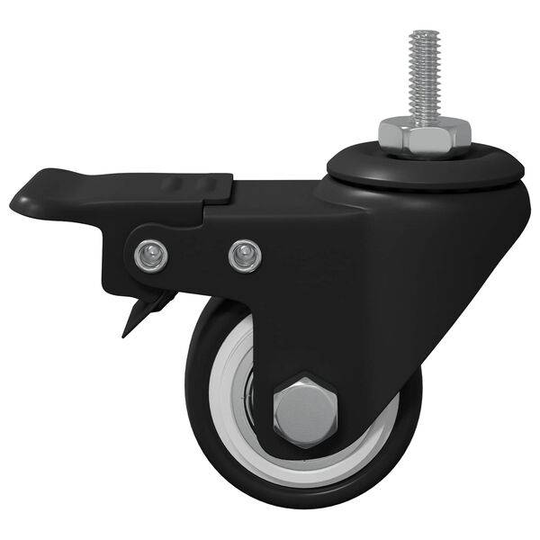 vidaXL Ratastel 2 pcs Must M6 x 37 mm Raud ja nailon