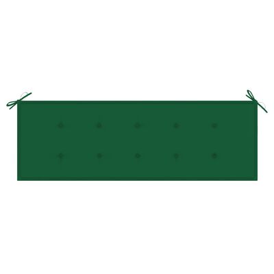vidaXL aiapink rohelise padjaga, 150 cm, toekas tiikpuu