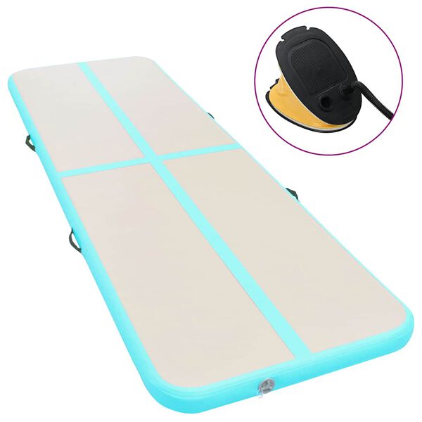 vidaXL t&auml;ispumbatav v&otilde;imlemismatt pumbaga 600x100x10 cm PVC roheline