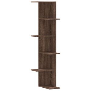 vidaXL seina nurgariiul, pruun tamm, 36,5x36,5x140 cm, tehispuit