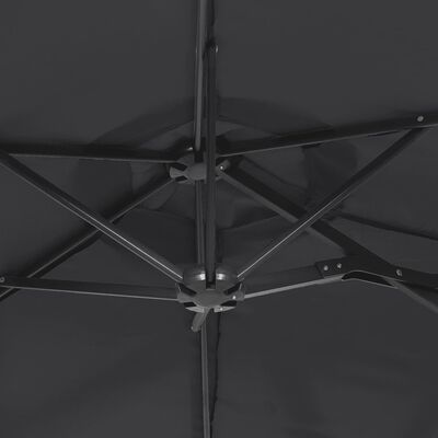 vidaXL kahe varjuga päikesevari, must, 316 x 240 cm