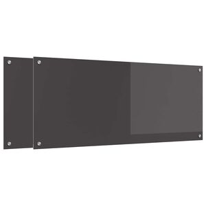 vidaXL K&ouml;gi Splashback 2 pcs Tumehall 120 x 50 cm karastatud klaas