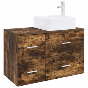vidaXL Vannitoa m&ouml;&ouml;bleset 2 pcs Suitsutatud tamm Tehispuit