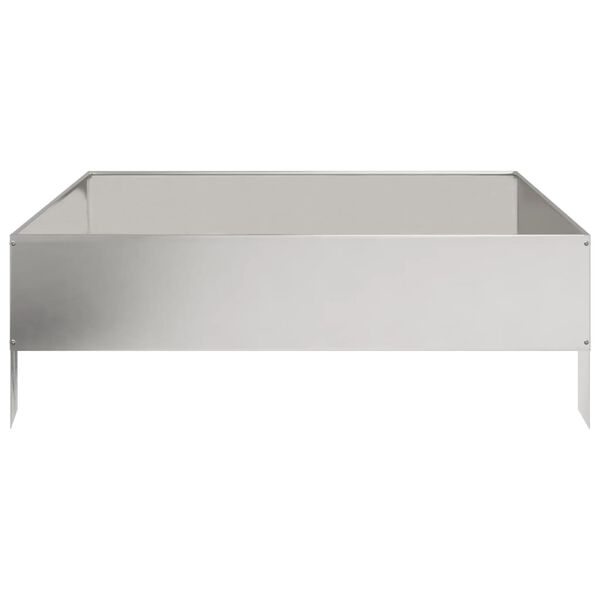 vidaXL k&otilde;rgendatud aia taimelava, 100x100x33,5 cm roostevaba teras