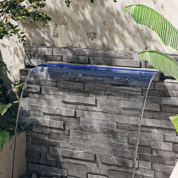 vidaXL purskkaevu kosk RGB LED-tuledega, roostevaba teras, 108 cm