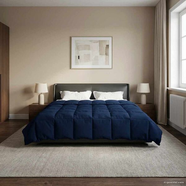 vidaXL Talve tek Rapistatud Tumesinine 200 x 200 cm Mikrokiud