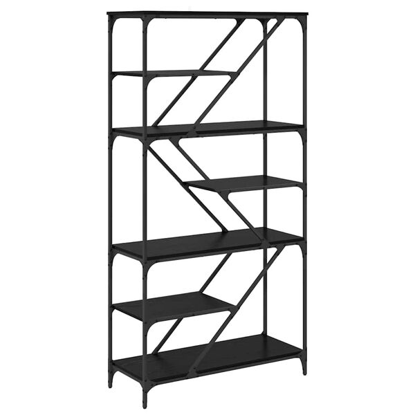 vidaXL Raamatukapp Must tamm 91 x 36 x 176 cm Tehispuit