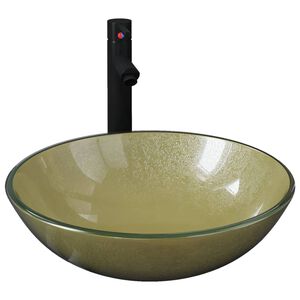 vidaXL vannitoavalamu kraani ja äravoolupesaga, kuldne