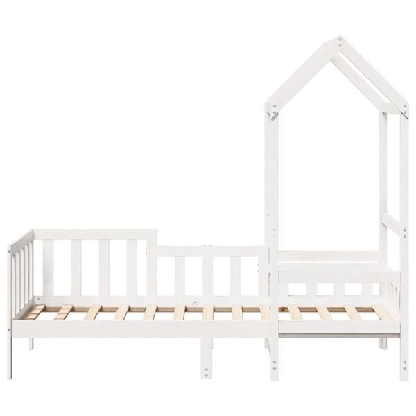 vidaXL p&auml;evavoodi katusega ilma madratsita, valge, 80 x 200 cm, puit