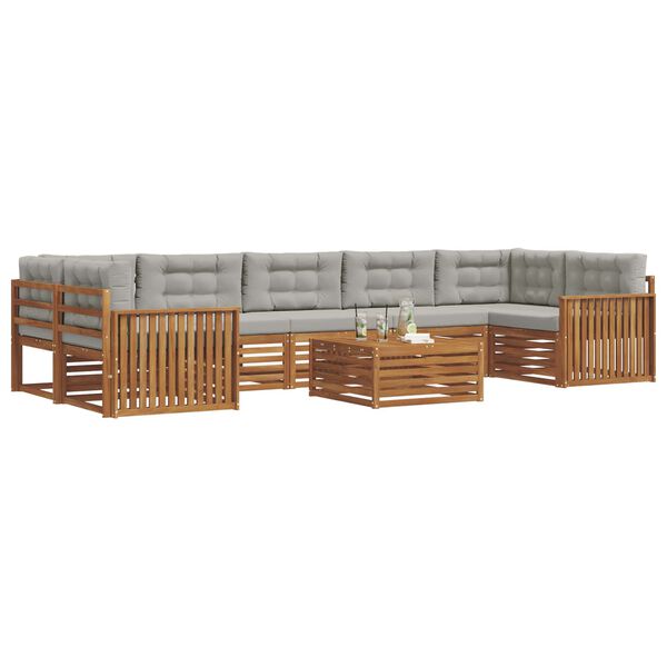 vidaXL V&auml;li diivanikomplekt padjaga 8 pcs Looduslik ja Hele Hall