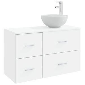 vidaXL Vannitoa m&ouml;&ouml;bleset 2 pcs Valge Tehispuit