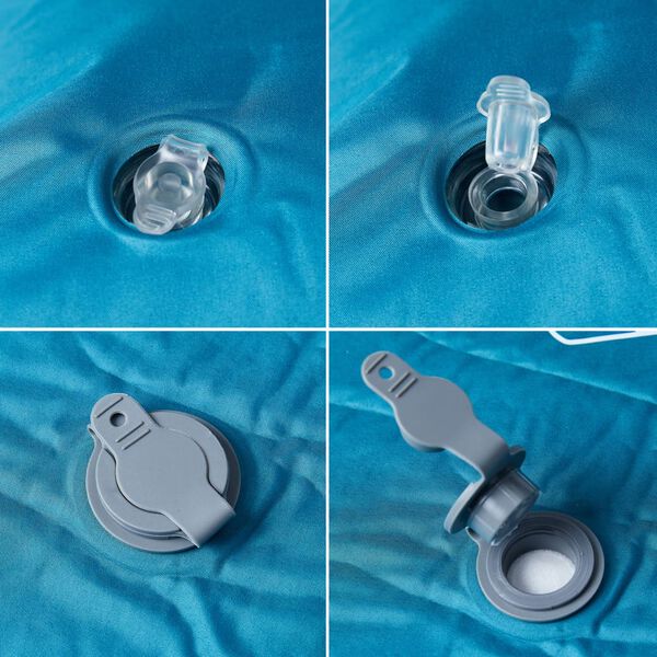 vidaXL isetäituv matkamadrats padjaga, 1 inimesele, türkiis