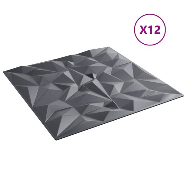 vidaXL Seinapaneelid 12 pcs Ameeti Hall 50 x 50 cm XPS Vaht