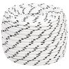 vidaXL punutud paadik&ouml;is, valge, 12 mm x 25 m pol&uuml;ester