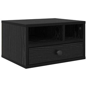 vidaXL Printeri alus Must tamm 40 x 32 x 24 cm Tehispuit