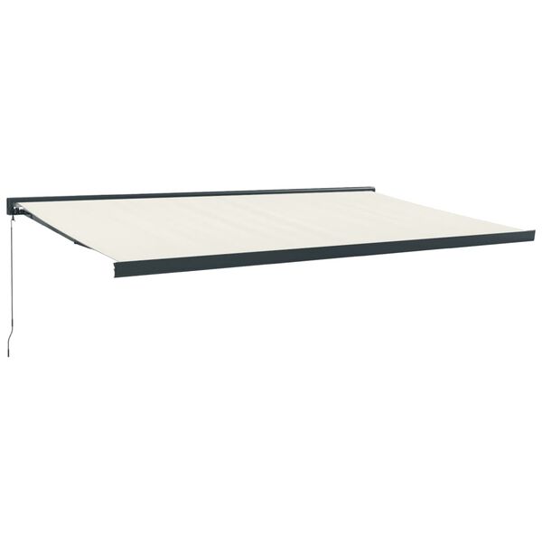 vidaXL sisset&otilde;mmatav varikatus, kreemjas, 5x3 m, kangas, alumiinium