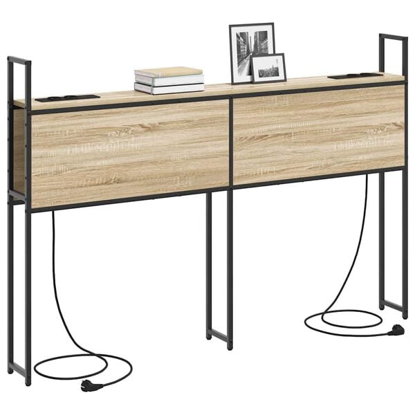 vidaXL S&auml;ilitusega peatoed laadimisjaamaga peaga Sonoma tamm Tehispuit