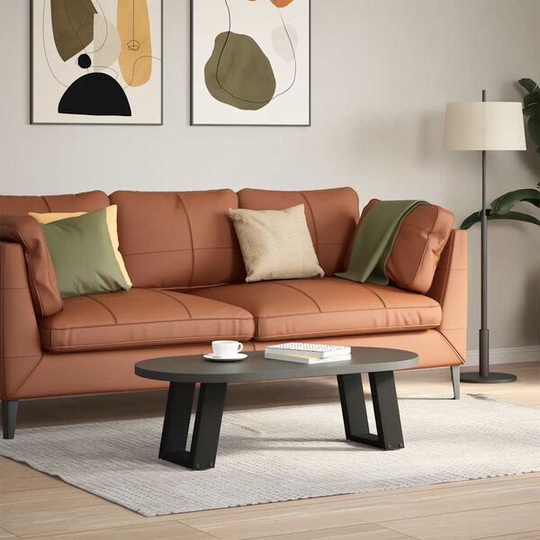 vidaXL kohvilaua jalad U-kujulised 2 tk mustad 30 x (30-31) cm terasest