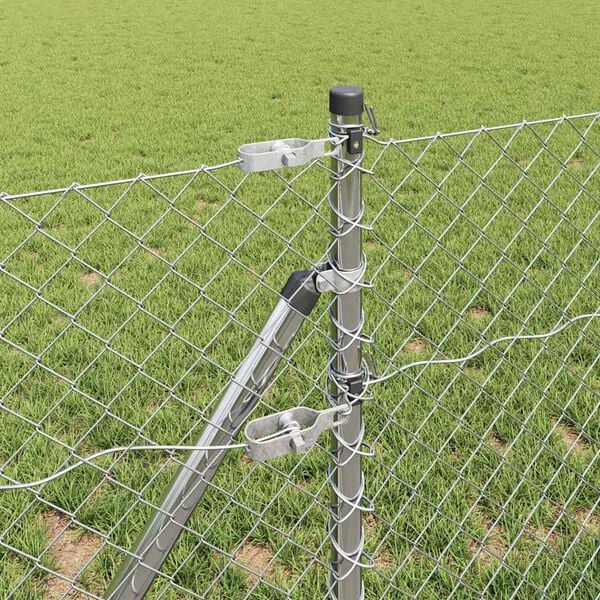 vidaXL Aiapost Hõbedane 10 x 0,4 m (40 x 40 mm võrk) Teras