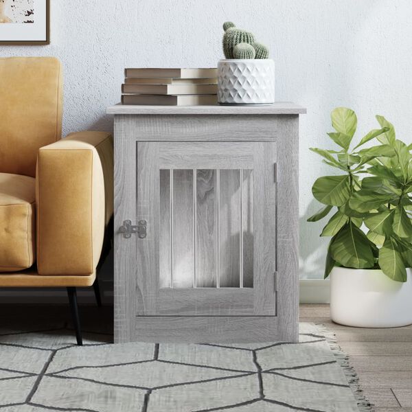 vidaXL koerapuur, hall Sonoma tamm, 55x75x65 cm, tehispuit