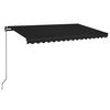 vidaXL k&auml;sitsi sisset&otilde;mmatav varikatus LED, 450x350 cm, antratsiithall